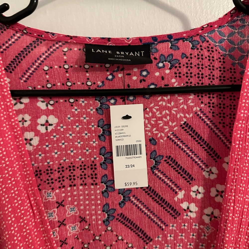 Lane Bryant Size 22/24 Open front with waist tie kimono / duster nwt - Picture 2 of 6